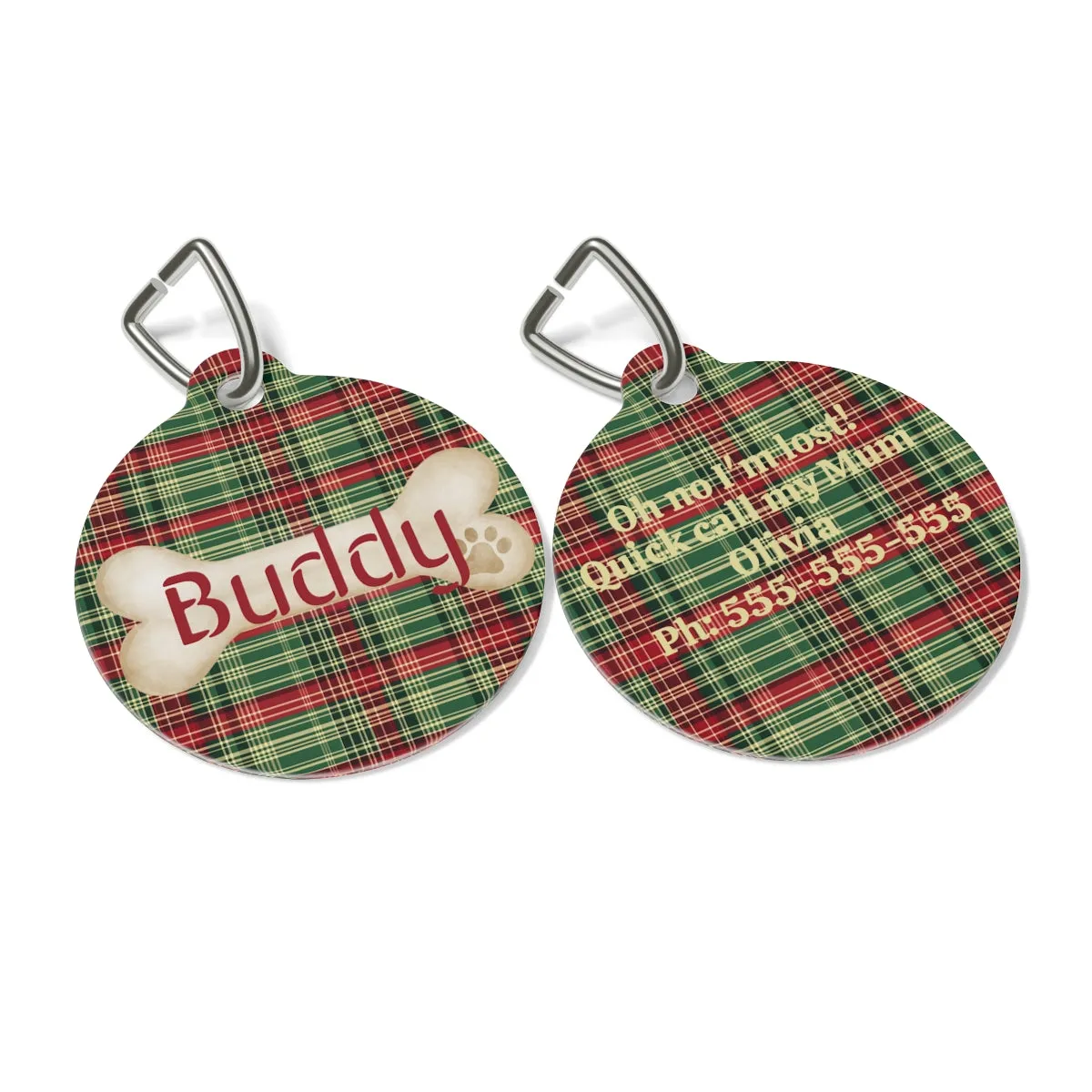 Tartan Collection 19 - Pet Tag Round and Bone Shape, Bandana, Lead, Dinner Bowl, Pet Bed