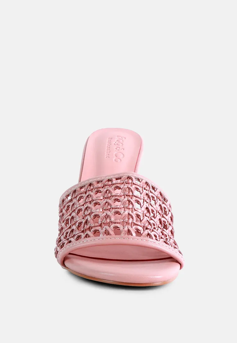 TEASE Pink Woven Stiletto Slides