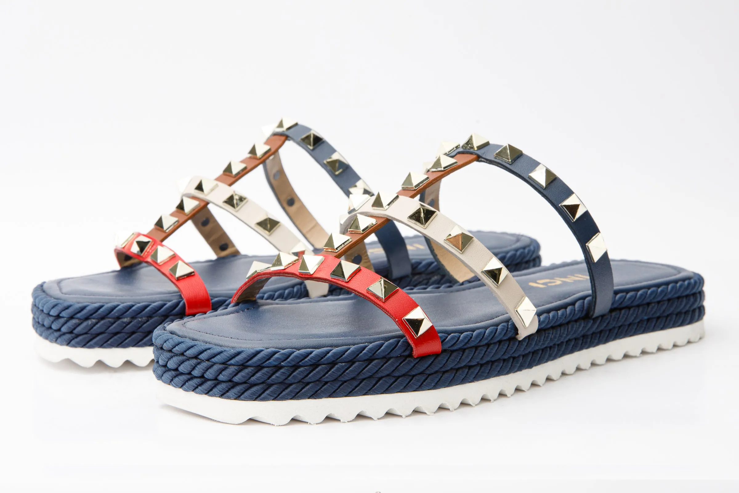 The Seul Multicolor Multi Strap Flat Women Sandal