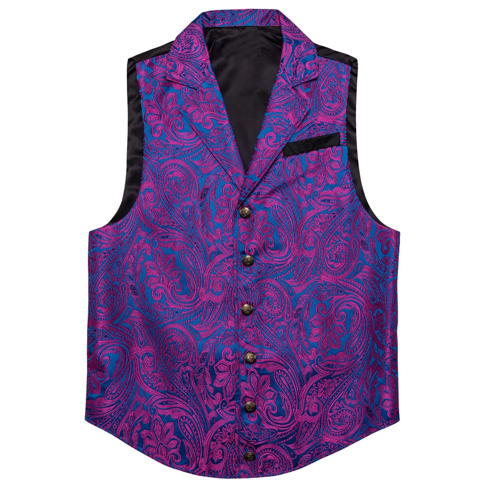 Ties2you Men's Suit Vest Purple Blue Floral Silk Notch Collar Vest