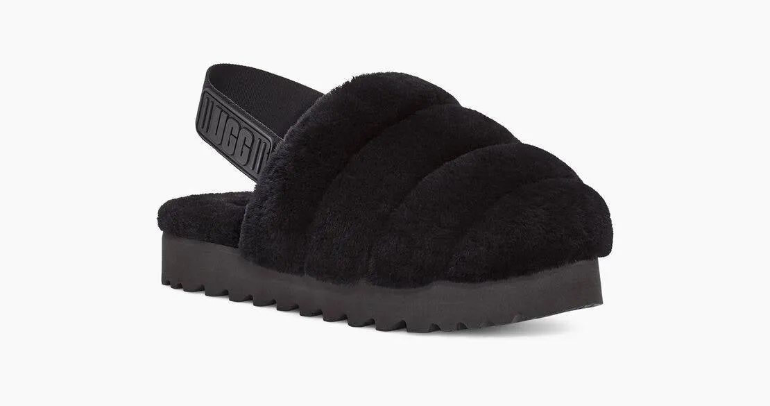 UGG Womens Super Fluff Slipper Black