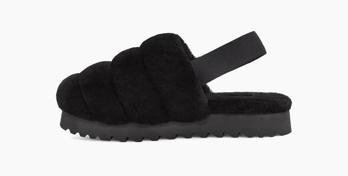 UGG Womens Super Fluff Slipper Black