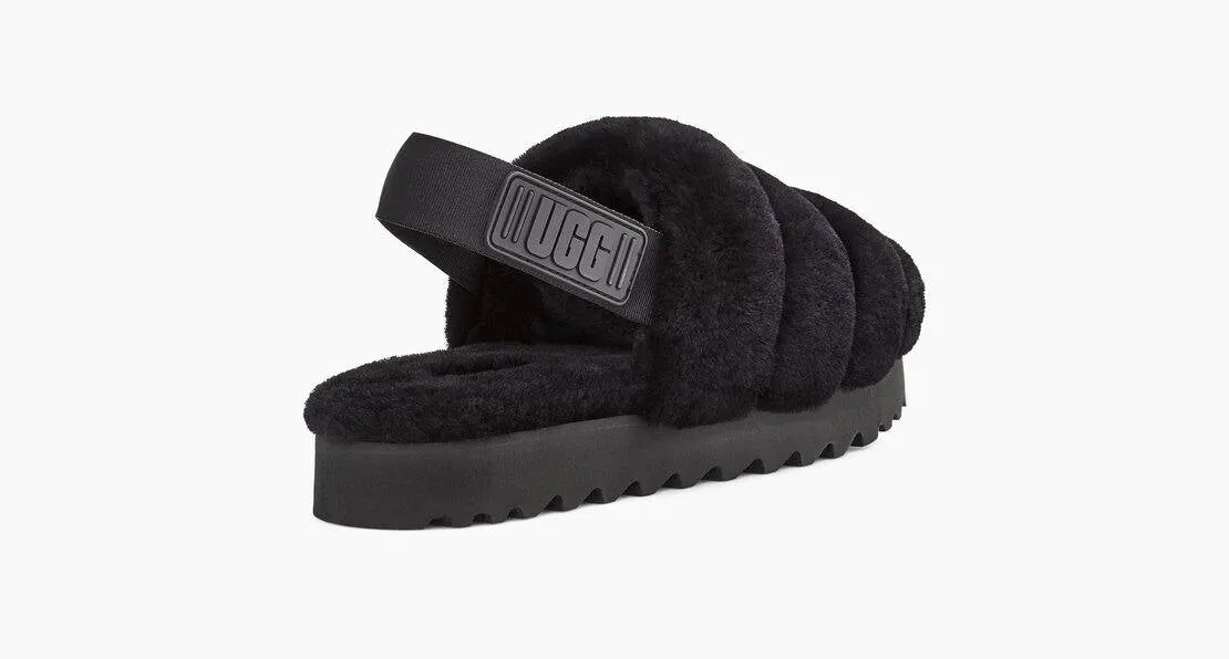 UGG Womens Super Fluff Slipper Black