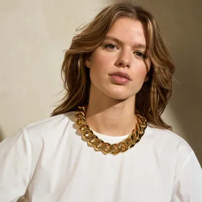 Vanessa Baroni - Big Flat Chain Necklace Gold