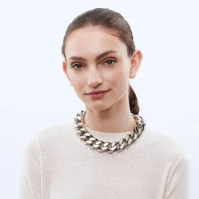 Vanessa Baroni - Big Flat Chain Necklace Silver