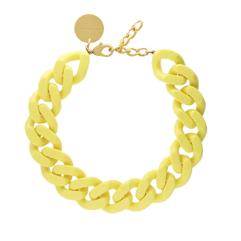 Vanessa Baroni - Big Flat Chain Necklace Yellow