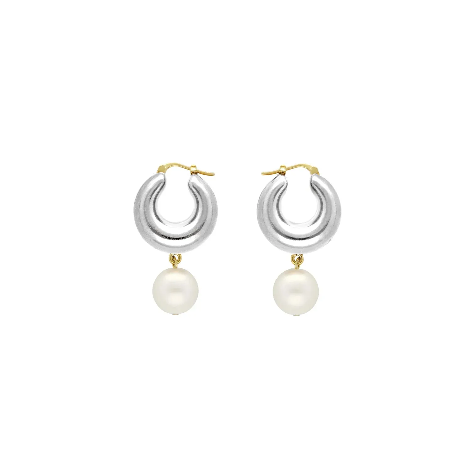 Vanessa Baroni - Circlet Earring Silver Pearl