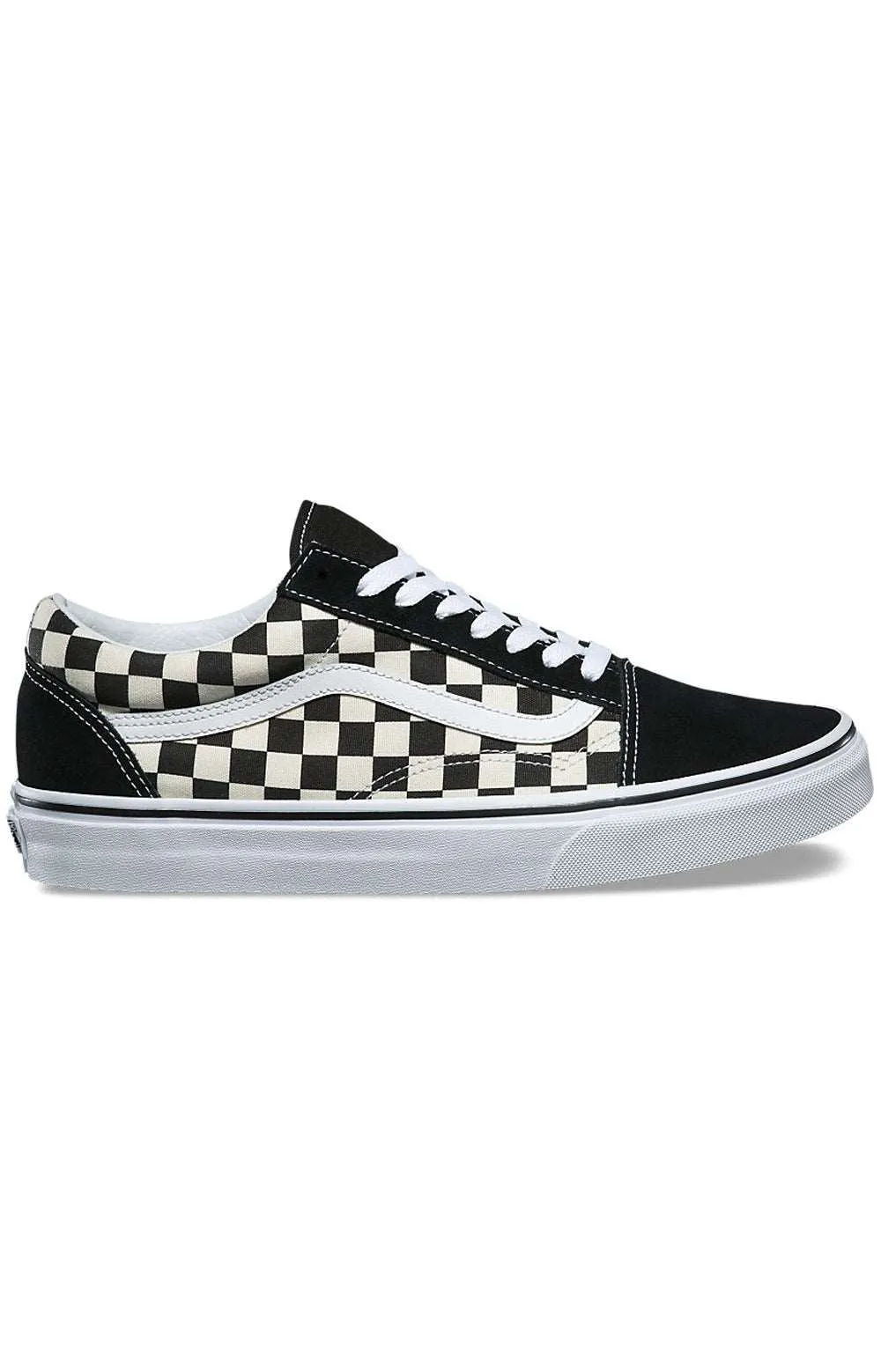 Vans Primary Check Old Skool Skate Shoe - Black/White