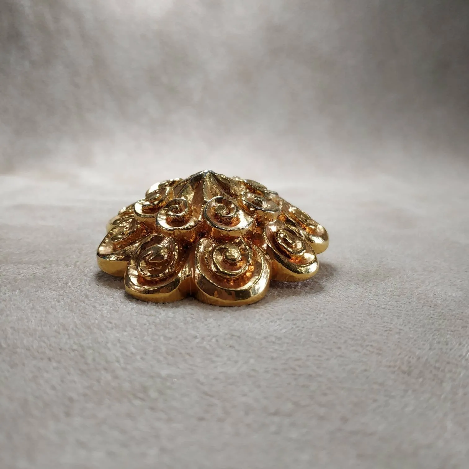 Vintage Lanvin Gold chunky Brooch  Statement Large Designer