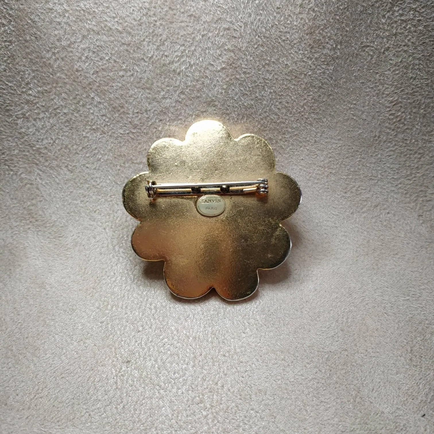 Vintage Lanvin Gold chunky Brooch  Statement Large Designer