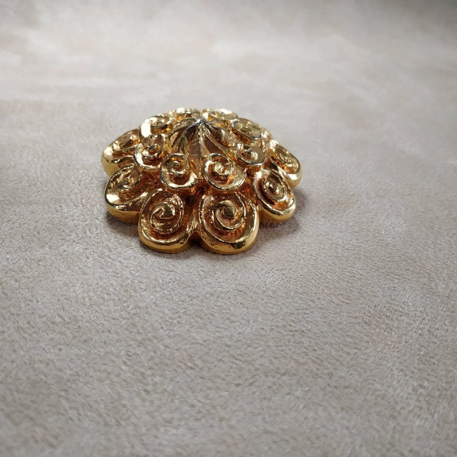 Vintage Lanvin Gold chunky Brooch  Statement Large Designer