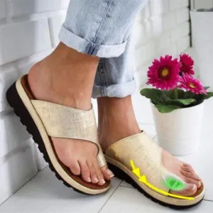 Wenkouban Women Sandals Casual Flip-flops Summer Shoes Woman Wedges Sandals Platform Heels Sandalias Mujer Big Toe Foot Correction Shoes