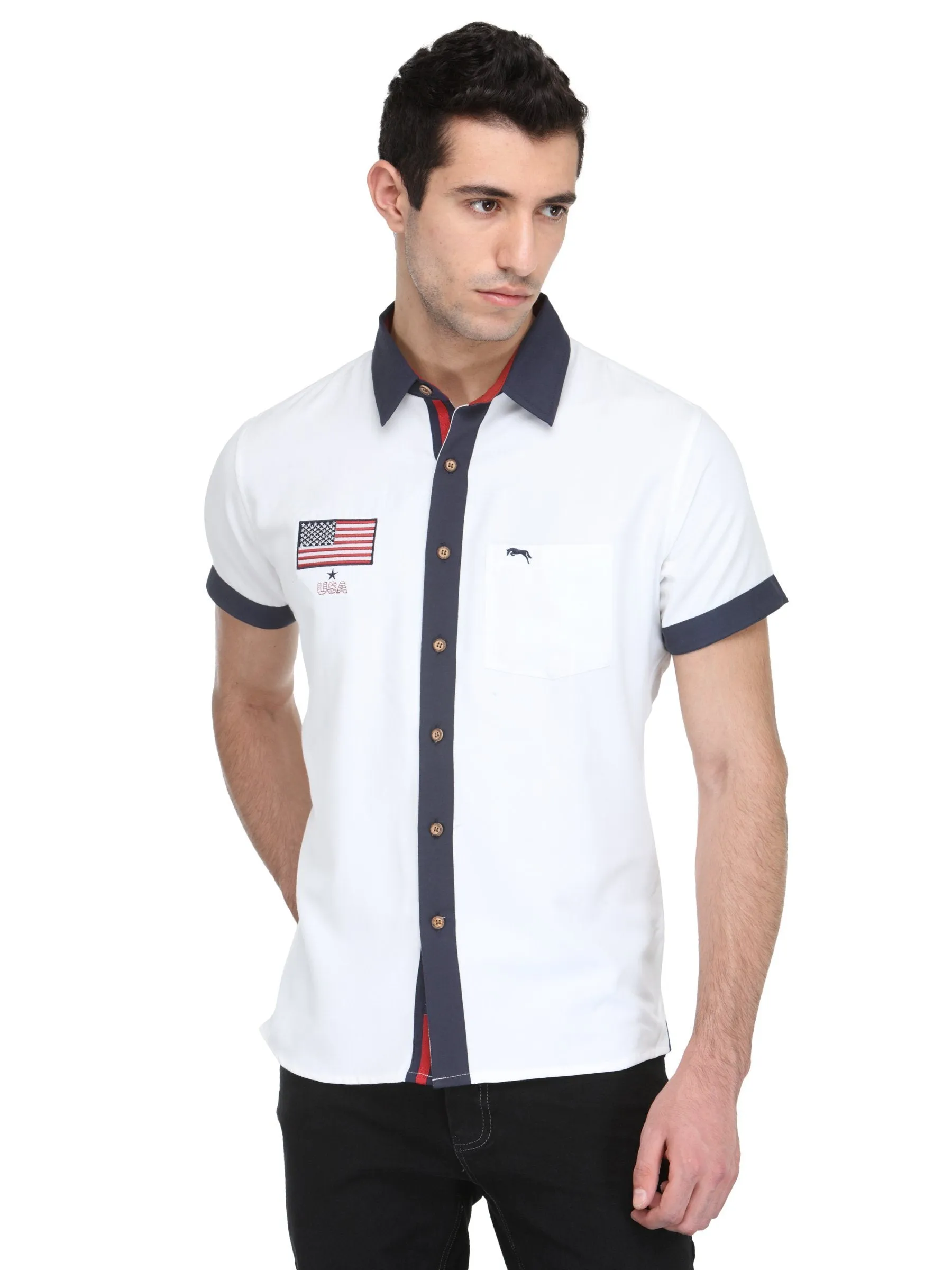 White Bamboo Cotton & Micro Polyester Shirt