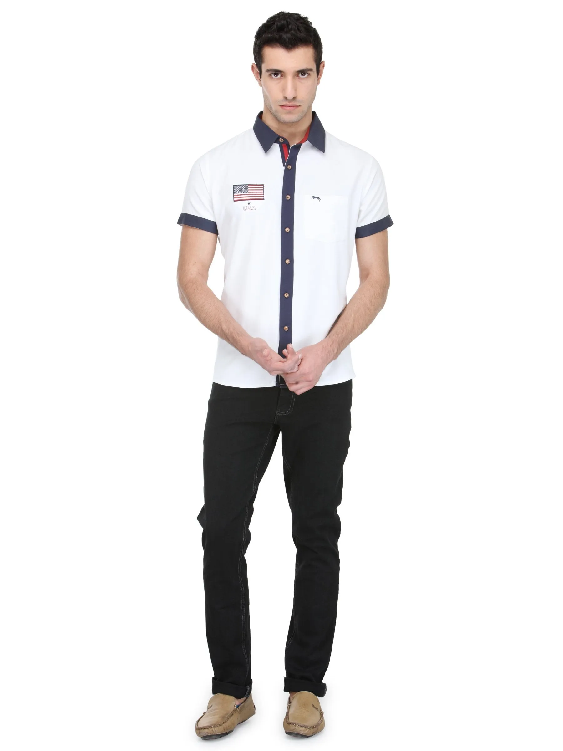 White Bamboo Cotton & Micro Polyester Shirt