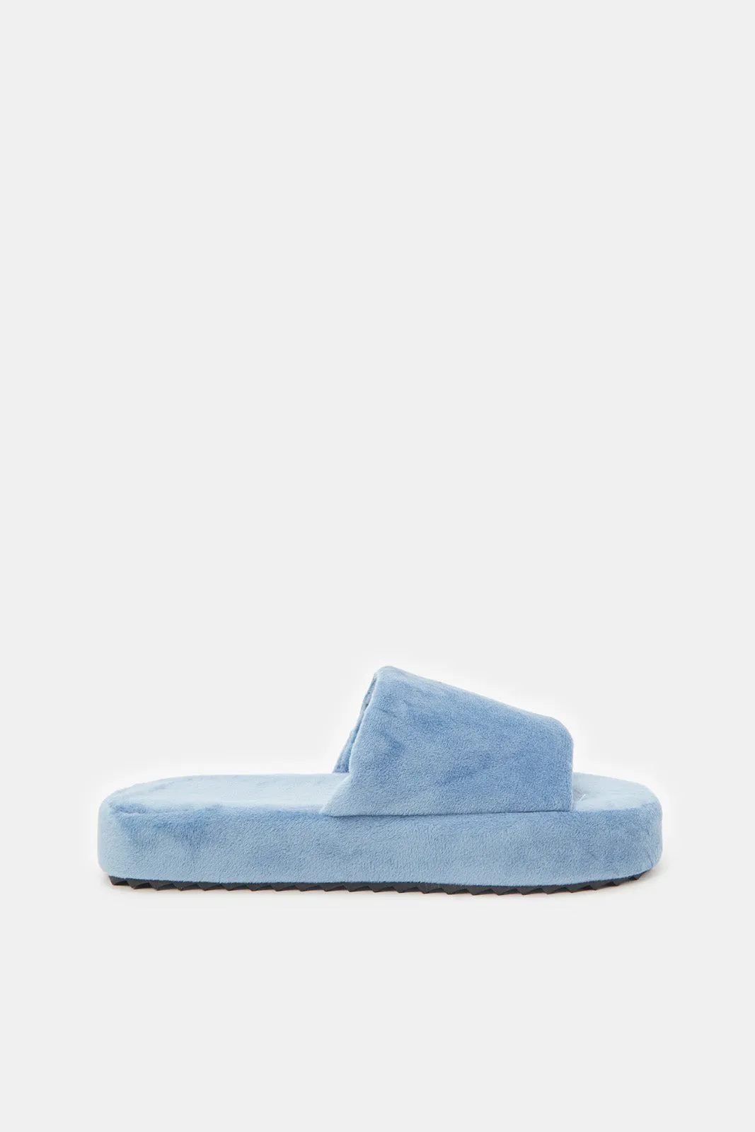 Women Blue Platform Slippers