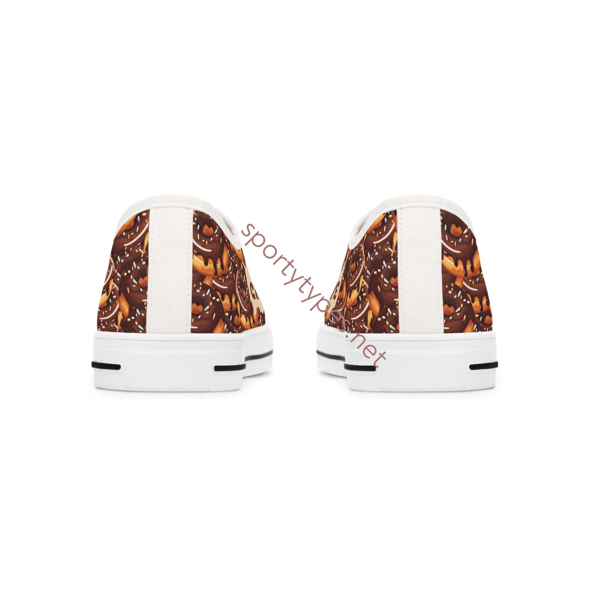 Women's Chocolate Donut Low Top Canvas Sneakers