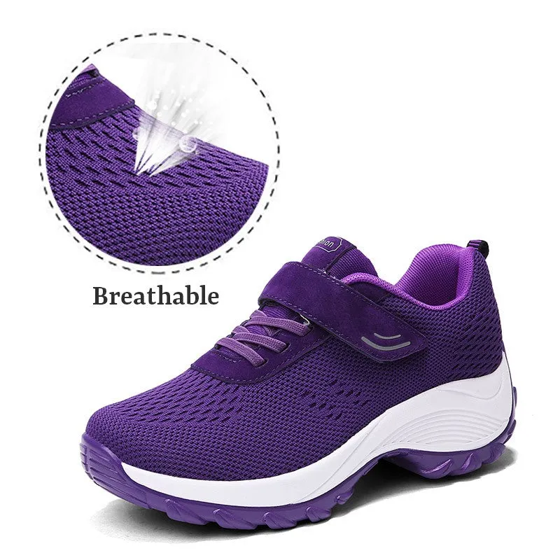 Women's Comfortable Woven Knit Sneakers Big