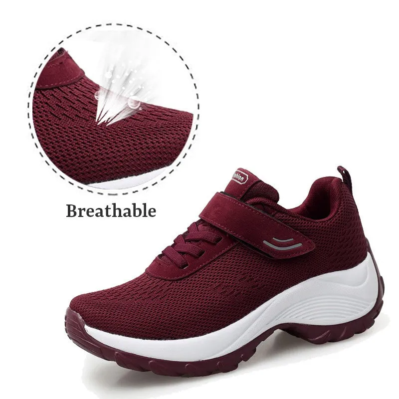 Women's Comfortable Woven Knit Sneakers Big