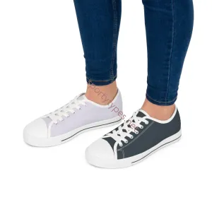 Women's Lavender & Charcoal Mismatched Low Top Sneakers